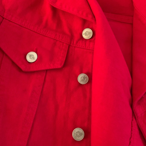 Women’s/Juniors red canvas cropped vest - Picture 3 of 6